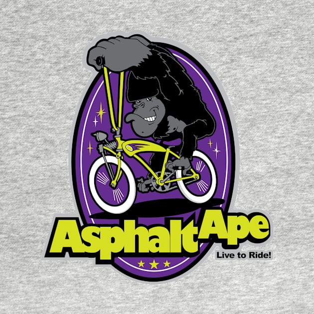 Asphalt Ape Bicycle Shirt by artwork-a-go-go